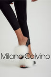 Fur Trimmed Slipper - White - Milano Calvino image 5
