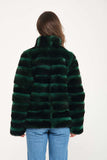 Chinchilla Rex Short Fur Jacket ( Green ) - Chinchilla Green - Milano Calvino image 5