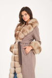 Sultan Fur Trimmed Alpaca Coat ( Latte Beige) - Milano Calvino image 5
