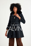 -CLARA- Alpaka Wool Jacket W/ Fox Fur Collar (Black)