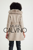 Fur Trimmed & Çift Taraflı Women’s Coat - Beige - Milano Calvino image 6