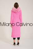 Fur Trimmed Long Triko Cardigan (gum Pink) - Milano Calvino image 6