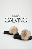 Fur Trimmed Slipper - Cream - Milano Calvino image 6