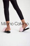 Fur Trimmed Slipper - Pink - Milano Calvino image 6