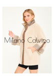 Alcboll Beige Alcantara Fur Trimmed Coat - Milano Calvino image 6