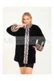 Alcboll Black Alcantara Fur Trimmed Coat - Milano Calvino image 6