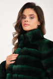 Chinchilla Rex Long Fur Jacket (Green) - Chinchilla Green - Milano Calvino image 6