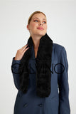 Chinchilla Rex Fur Scarf - Black - Milano Calvino image 6