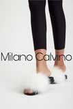 Fur Trimmed Slipper - White - Milano Calvino image 6