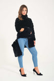 Chinchilla Rex Long Fur Jacket (Black) - Milano Calvino image 6