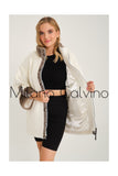 Alcboll White Alcantara Fur Trimmed Coat - Milano Calvino image 6