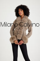 Knitwear w/ Finnish Fur (Beige)