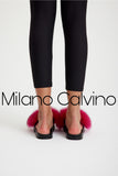 Fur Trimmed Slipper - Gum Pink - Milano Calvino image 7
