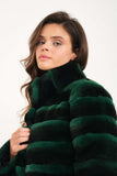 Chinchilla Rex Short Fur Jacket ( Green ) - Chinchilla Green - Milano Calvino image 7