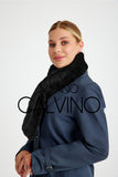 Chinchilla Rex Fur Scarf - Black - Milano Calvino image 7