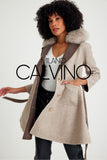 Fur Trimmed & Çift Taraflı Women’s Coat - Beige - Milano Calvino image 7