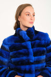 Chinchilla Rex Long Fur Jacket (gece Bluesi) - Night Blue Chinchilla - Milano Calvino image 7