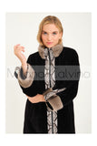 Alcboll Black Alcantara Fur Trimmed Coat - Milano Calvino image 7
