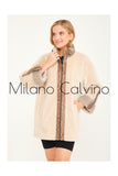 Alcboll Beige Alcantara Fur Trimmed Coat - Milano Calvino image 7