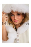 Alcboll Fox White Alcantara Fur Trimmed Coat - Milano Calvino image 7