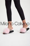 Fur Trimmed Slipper - Pink - Milano Calvino image 8