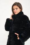 Chinchilla Rex Long Fur Jacket (Black) - Milano Calvino image 8