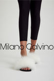 Fur Trimmed Slipper - White - Milano Calvino image 8