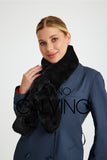 Chinchilla Rex Fur Scarf - Black - Milano Calvino image 8