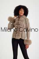 Knitwear w/ Finnish Fur (Beige)