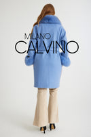 Classic Alpaka Whool Women Coat w/ Fur ( Beige )