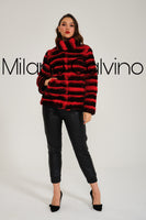 Women Chincilla Rexx Short Jacket (Fire Red)