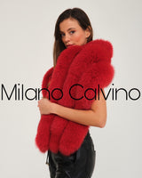 Fur Scarf & Wrap ( Red )