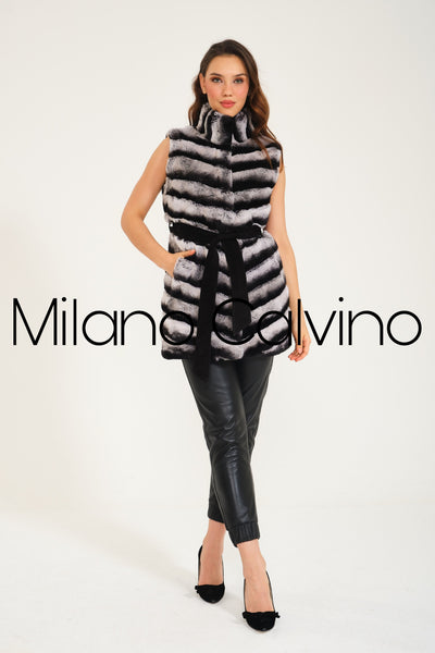 Chincilla Rexx Vest W/ Leather Belt