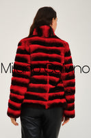 Women Chincilla Rexx Short Jacket (Fire Red)