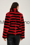 Women Chincilla Rexx Short Jacket (Fire Red)
