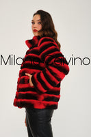 Women Chincilla Rexx Short Jacket (Fire Red)