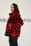 Women Chincilla Rexx Short Jacket (Fire Red)