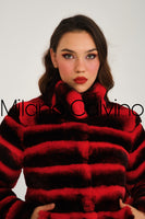 Women Chincilla Rexx Short Jacket (Fire Red)