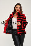 Women Chincilla Rexx Short Jacket (Fire Red)