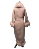 Sultan Alpaka Wool Coat w/ Fur ( Pink )