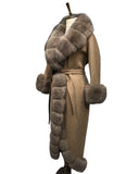 Sultan Alpaka Wool Coat w/ Fur ( Cappuccino )