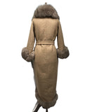 Sultan Alpaka Wool Coat w/ Fur ( Cappuccino )