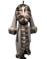 Sultan Alpaka Wool Coat w/ Fur ( Grey )