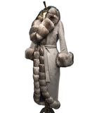 Sultan Alpaka Wool Coat w/ Fur ( Grey )