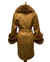 -DOBLE- Cashmere Coat w/ Fur ( Mustard )