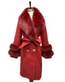 -DOBLE- Cashmere Coat w/ Fur ( Red )