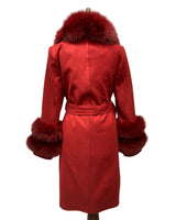 -DOBLE- Cashmere Coat w/ Fur ( Red )