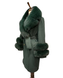 -DOBLE- Cashmere Coat w/ Fur ( Green )