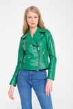 - X1O - Genuine Leather Jacket (Water Green)