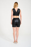 Genuine Leather Shorts ( Black )